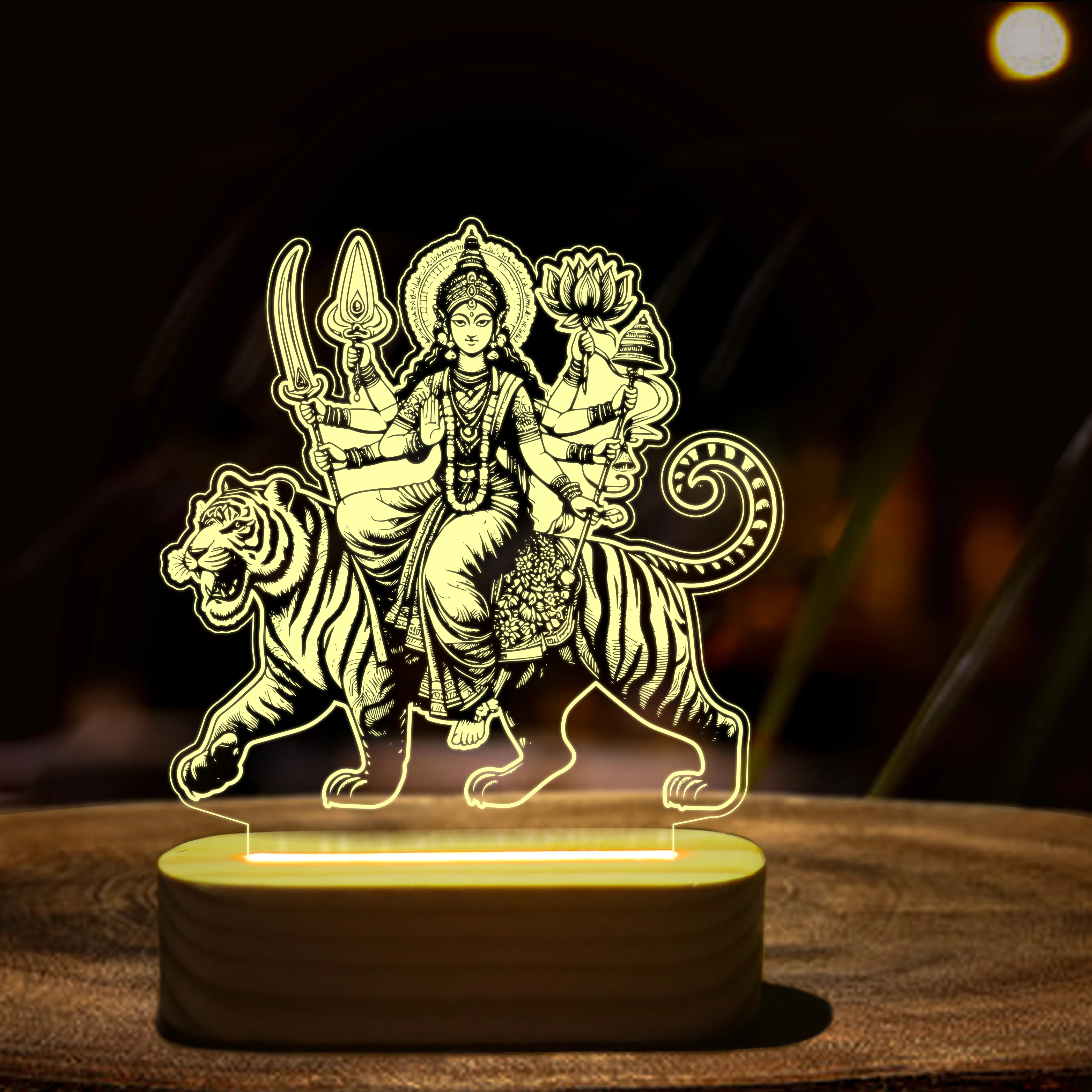 Divine Durga Mata – Sacred LED Glow Lamp