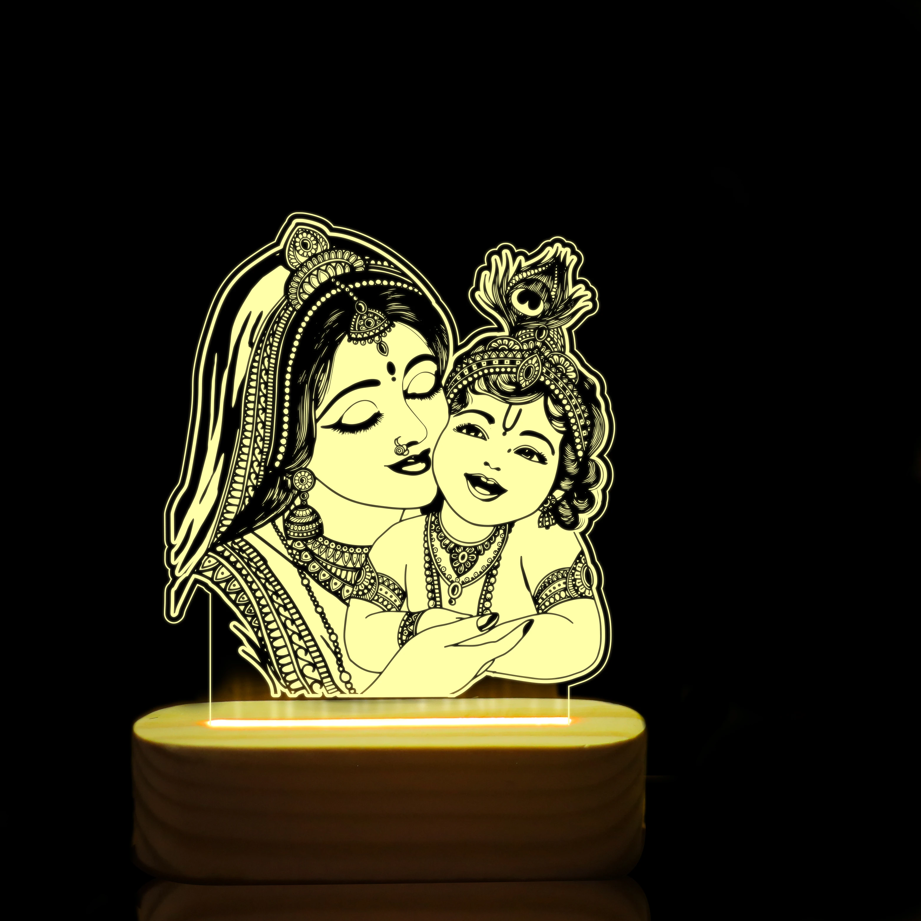Krishna with Yashoda Maiya – Warm White LED Night Lamp