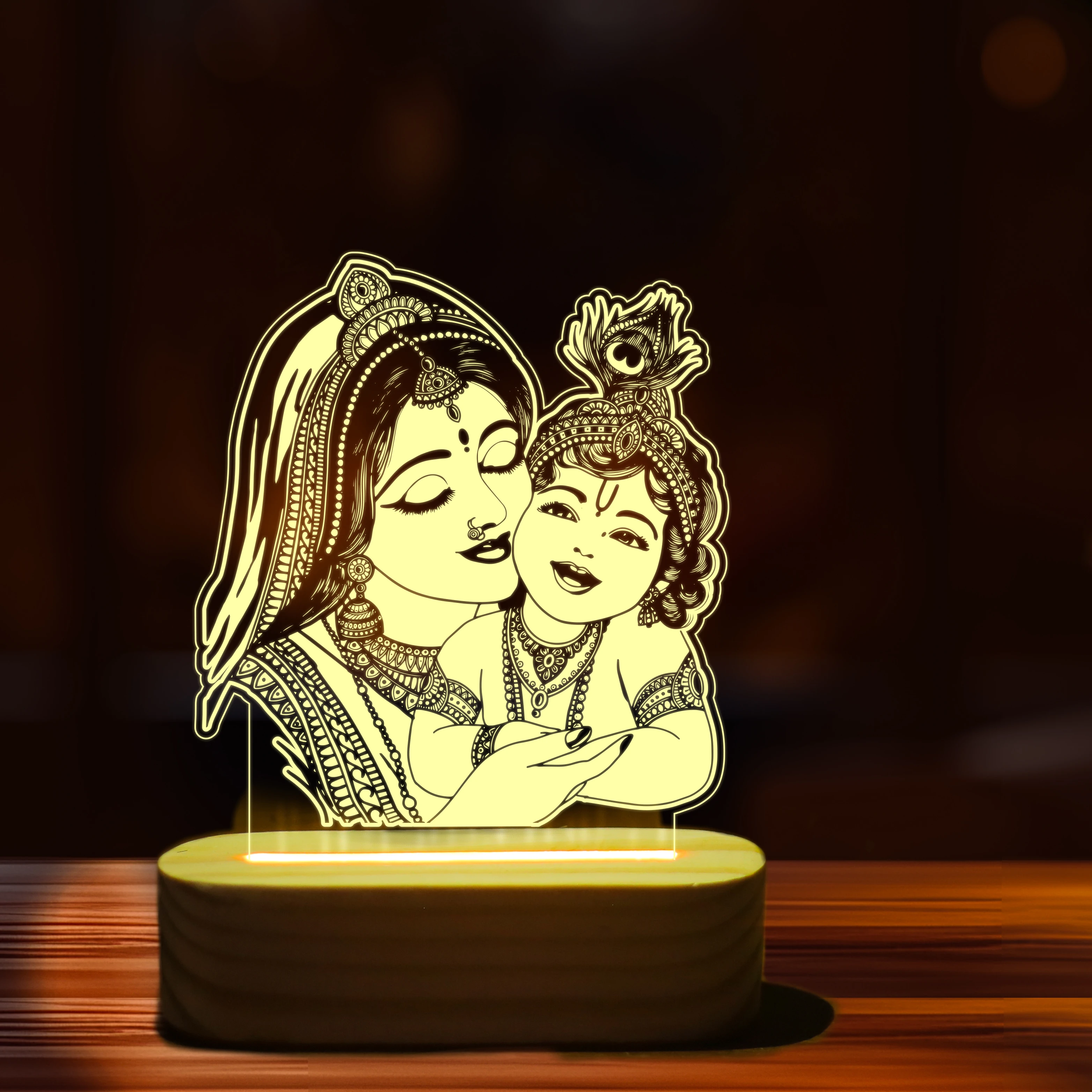 Krishna with Yashoda Maiya – Warm White LED Night Lamp